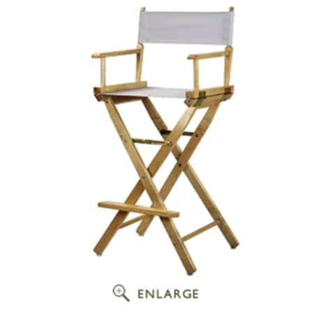 Betterbeds 230-00-021-29 30 in. Directors Chair Natural Frame with White Canvas BE4231516